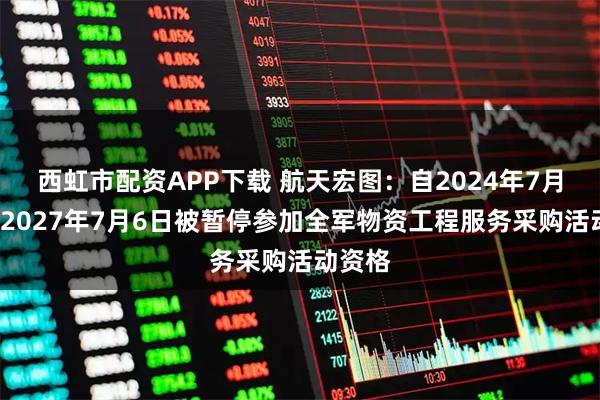 西虹市配资APP下载 航天宏图：自2024年7月6日至2027年7月6日被暂停参加全军物资工程服务采购活动资格