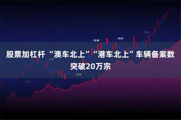 股票加杠杆 “澳车北上”“港车北上”车辆备案数突破20万宗