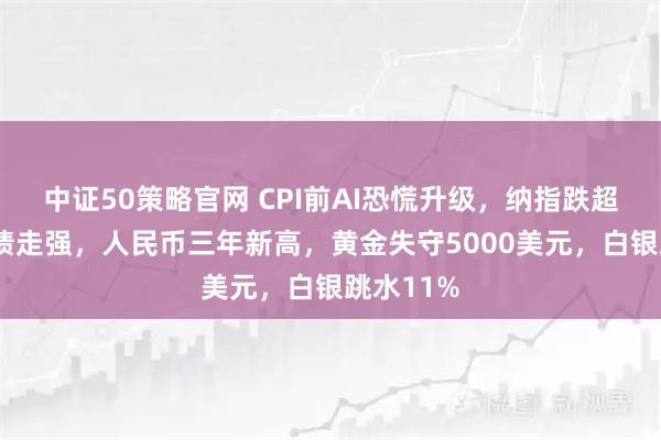 中证50策略官网 CPI前AI恐慌升级，纳指跌超2%，美债走强，人民币三年新高，黄金失守5000美元，白银跳水11%